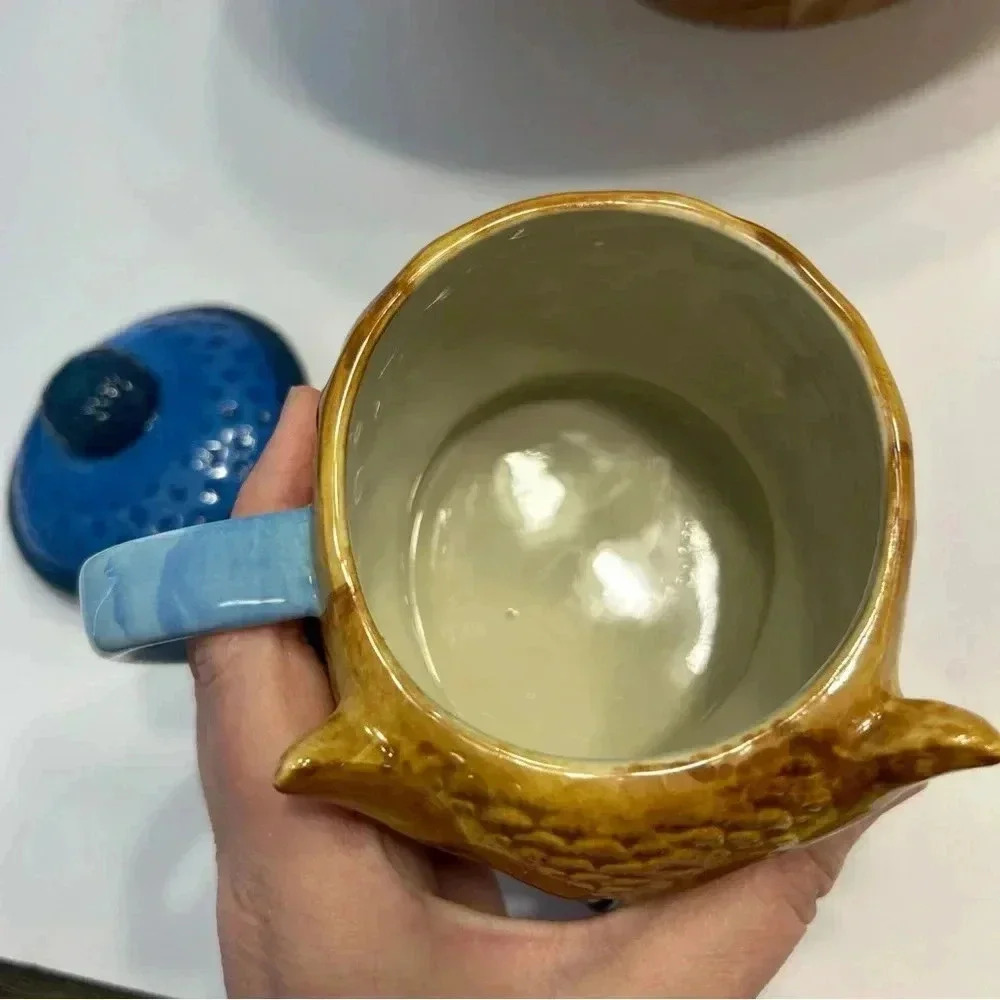 Rachel Kozlowski Artist Designer Owl Mug With Lid Top West Elm Dapper Animal - Picture 8 of 10